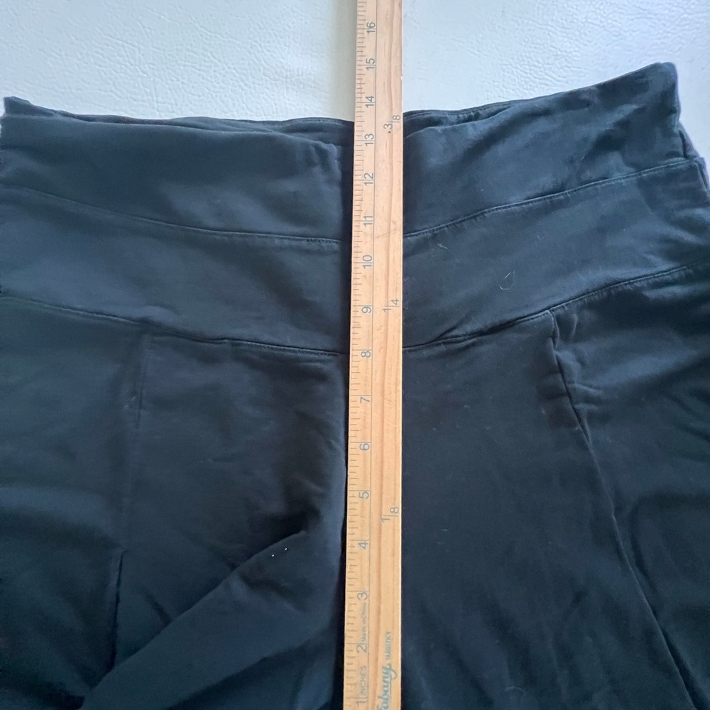 Garnet Hill Pants Women L Black Wide Leg Tencel Lyocell Crop Loungewear Resort - Picture 7 of 11